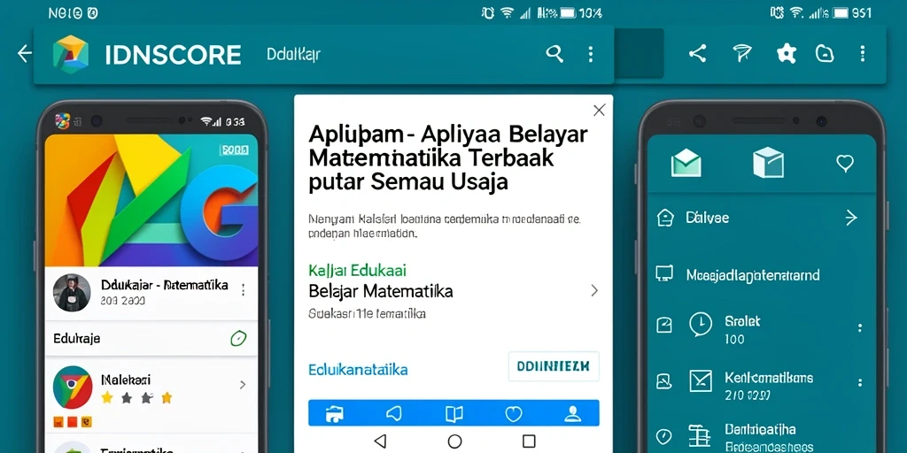 Antarmuka aplikasi IDNSCORE yang intuitif untuk belajar matematika.