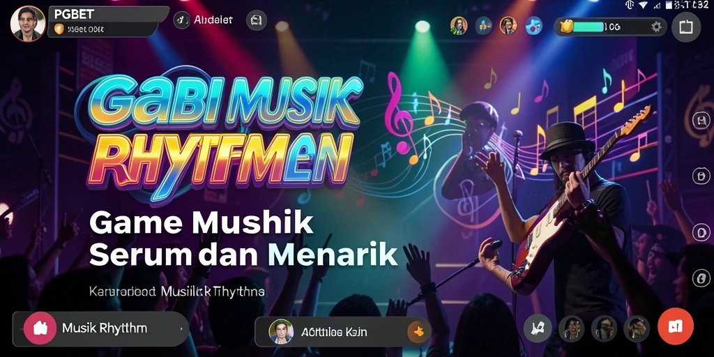 Tampilan antarmuka PGBET yang menarik dengan fungsi permainan Musik Rhythm.