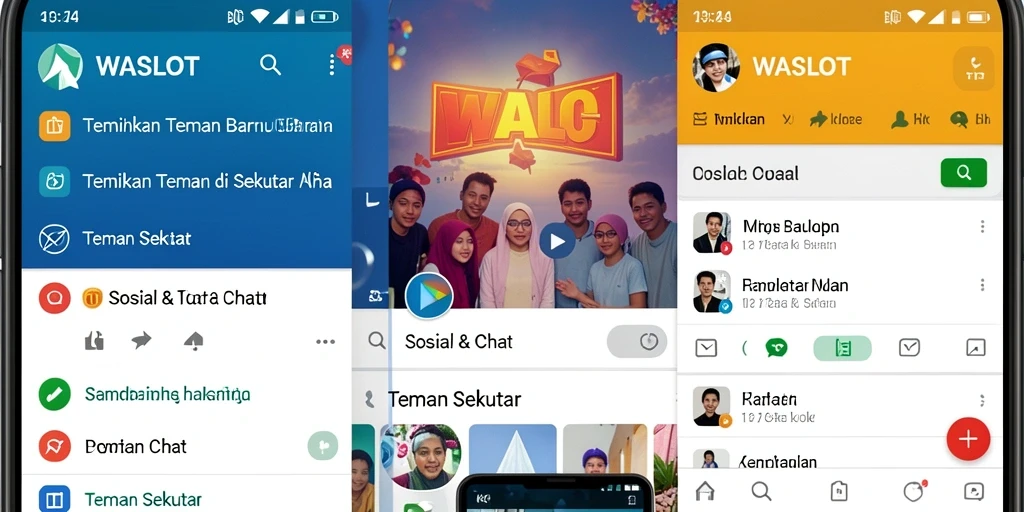 Tampilan antarmuka pengguna aplikasi Teman Sekitar WASLOT.