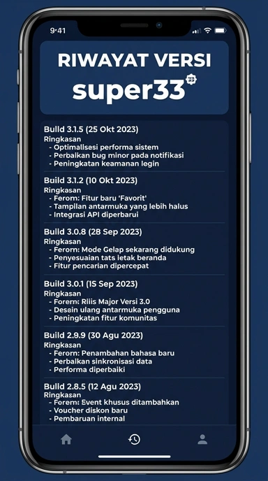 Riwayat Versi super33 untuk Pengguna Android Indonesia